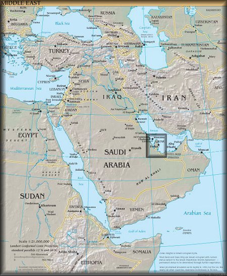 world map qatar